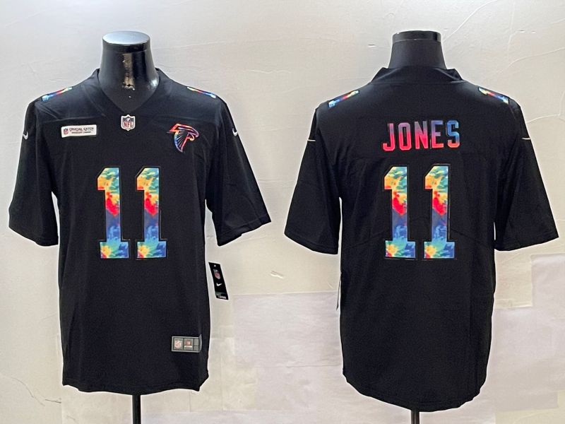 Men Atlanta Falcons #11 Jones Black Rainbow 2024 Nike Limited NFL Jersey style 2->cleveland browns->NFL Jersey